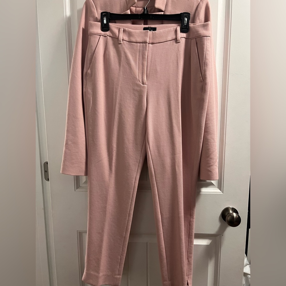 White Black Suit Set in Pink